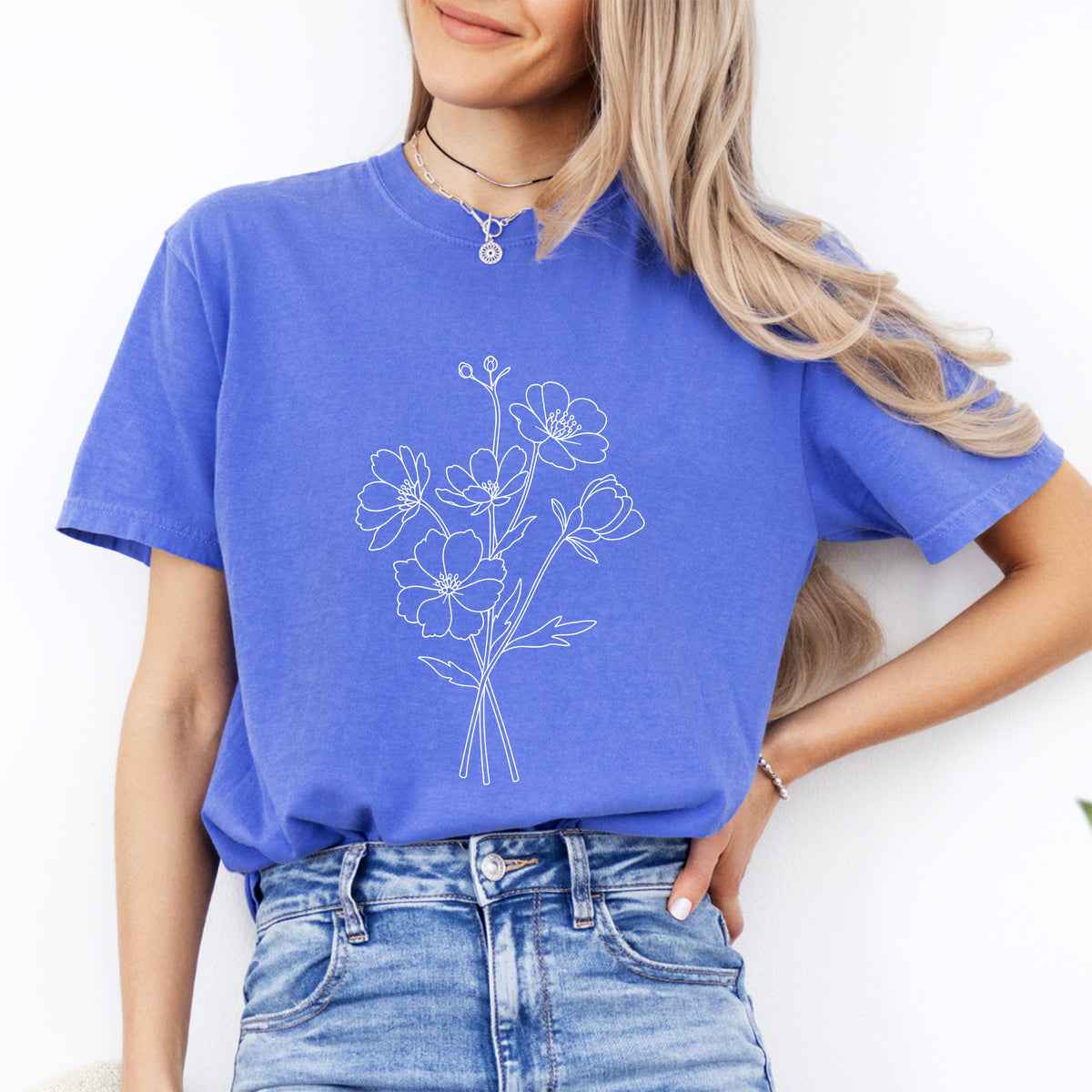 Boho-Wildblumen-T-Shirt