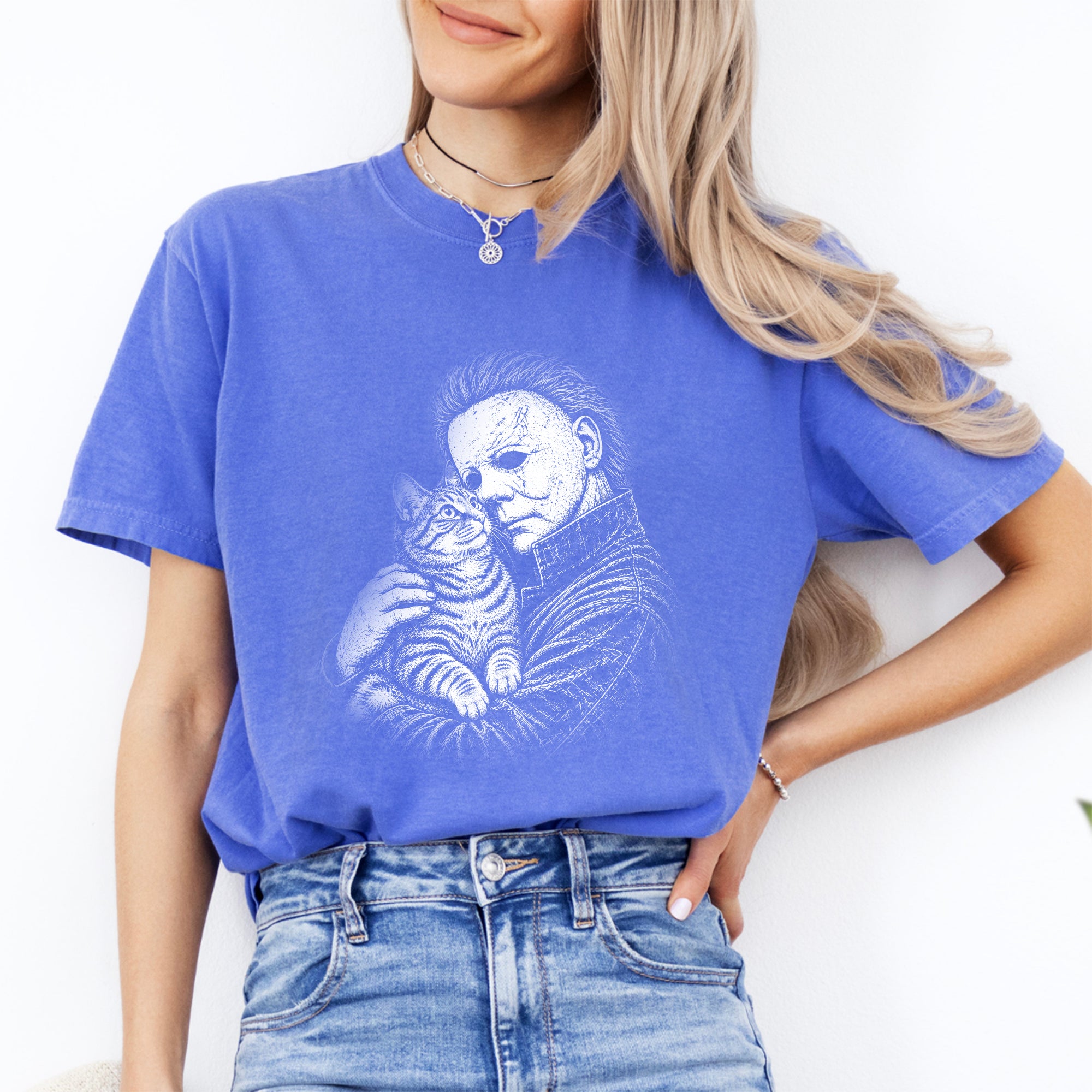 T-shirt « Horror Character Love » avec chat
