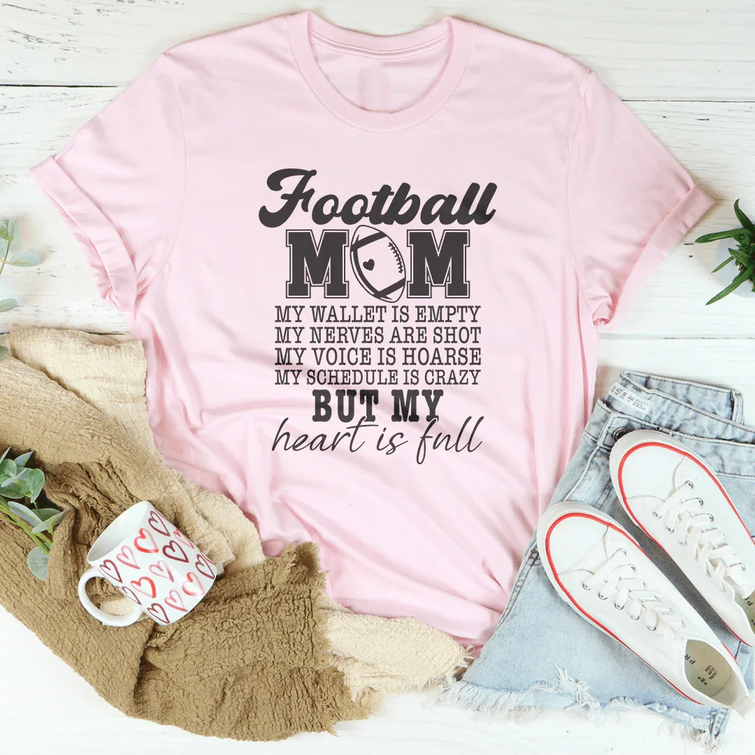 Football Mom My Wallet Is Empty Tee Pink / S Peachy Sunday T-Shirt