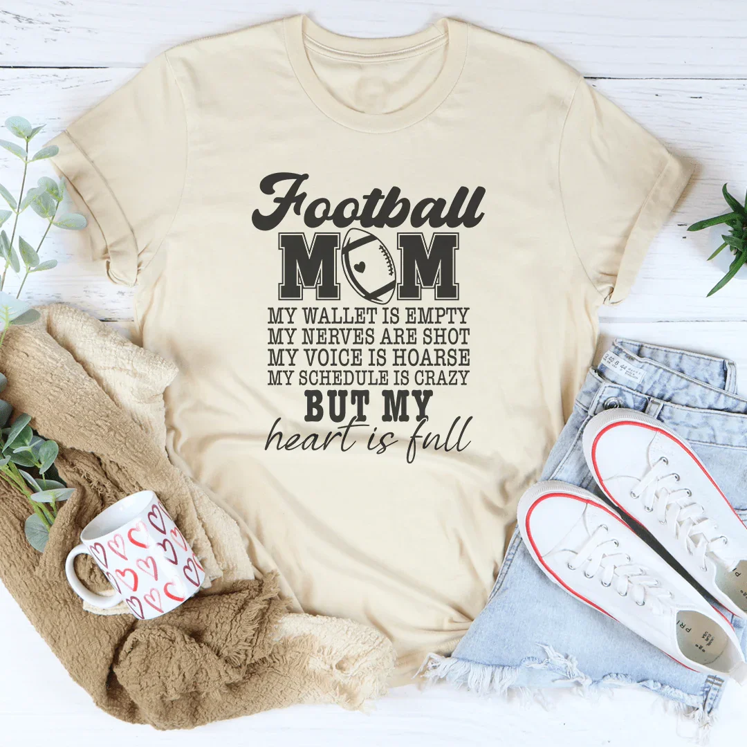 Football Mom My Wallet Is Empty Tee Soft Cream / S Peachy Sunday T-Shirt