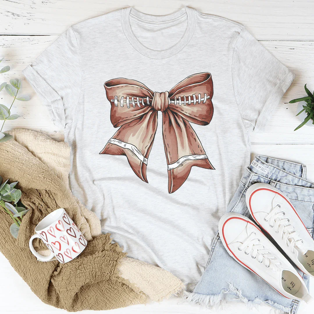 Football Vintage Bow Tee Ash / S Peachy Sunday T-Shirt