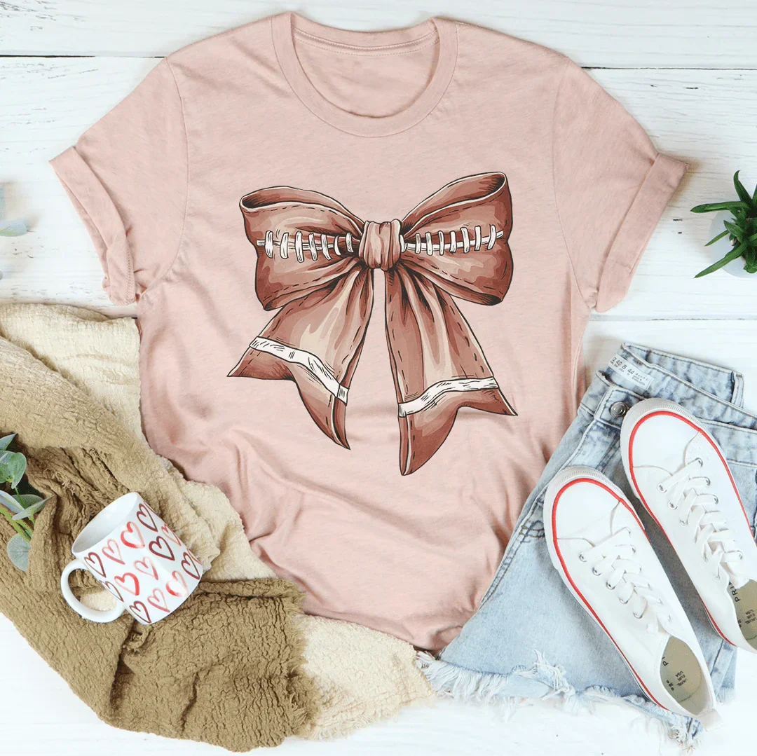 Football Vintage Bow Tee Heather Prism Peach / S Peachy Sunday T-Shirt