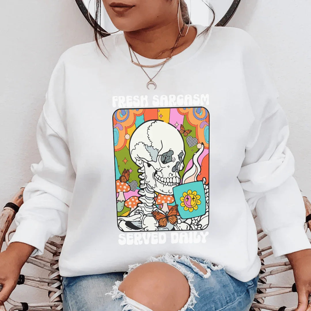 Fresh Sarcasm Sweatshirt White / S Peachy Sunday T-Shirt