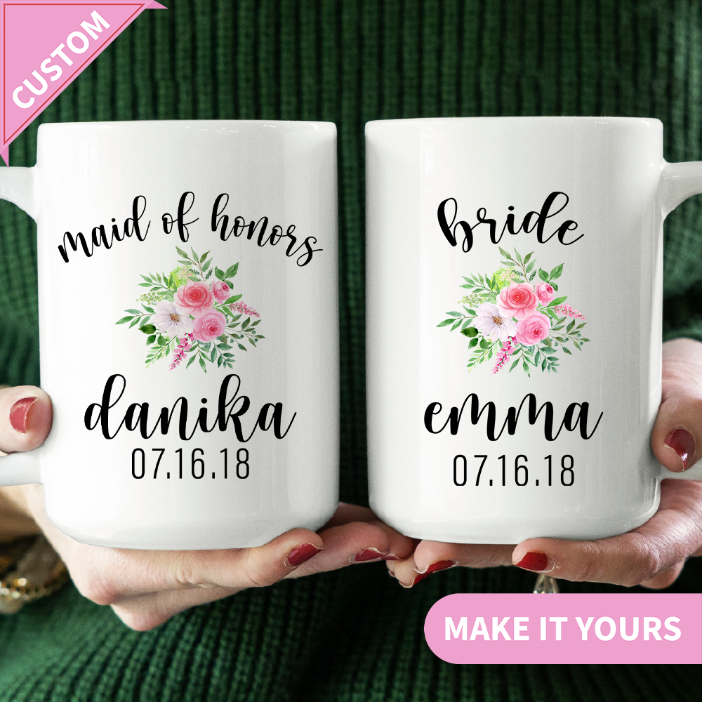 Personalized Bridesmaid Mugs