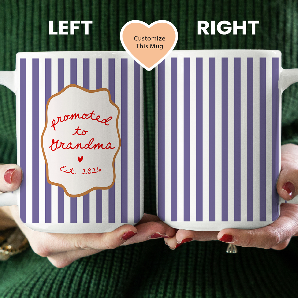 Personalized Promoted To Grandparents Mug