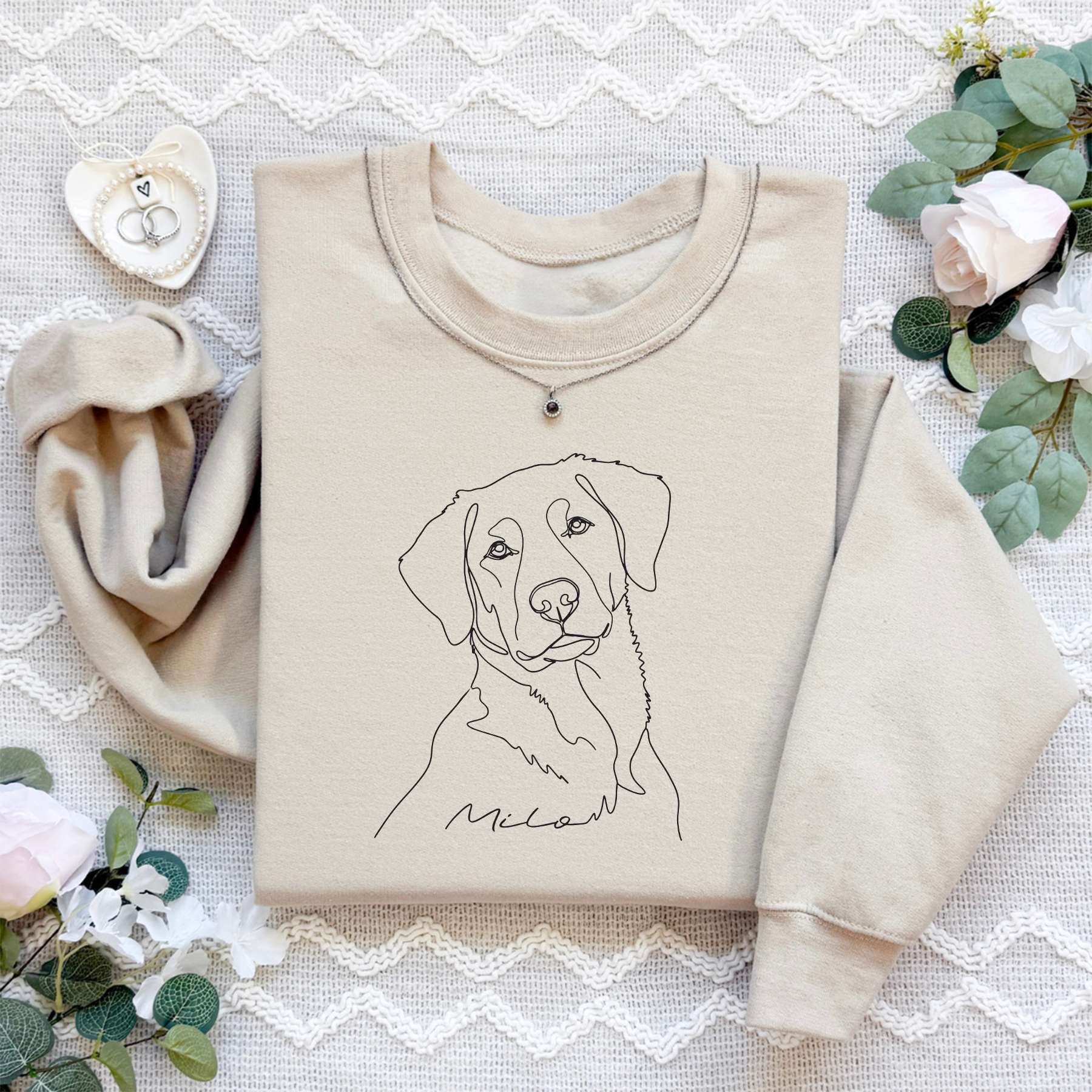 Personalized Pet Dog Linart Sweatshirt