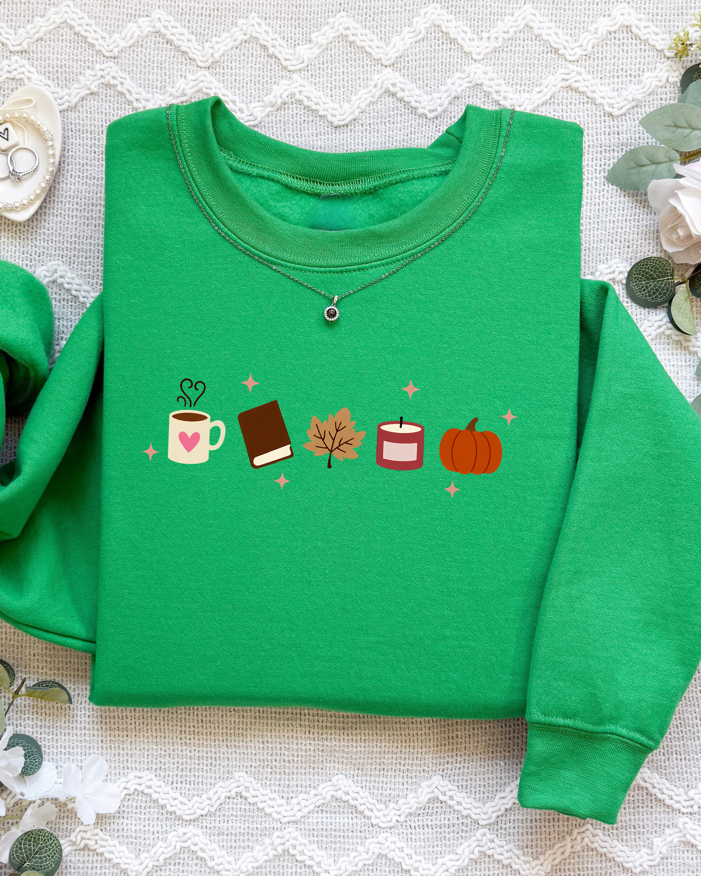 Book Lover Fall Embroidered Sweatshirt