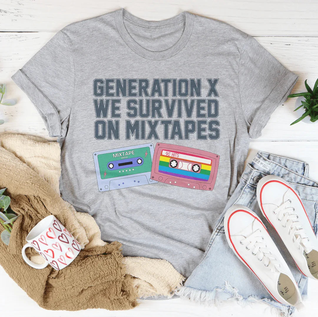 Generation X We Survived On Mixtapes Tee Athletic Heather / S Peachy Sunday T-Shirt