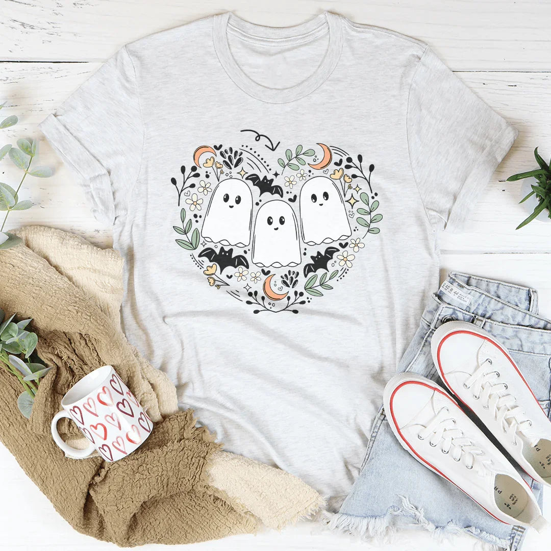 Ghost Halloween Bookish Tee Ash / S Peachy Sunday T-Shirt