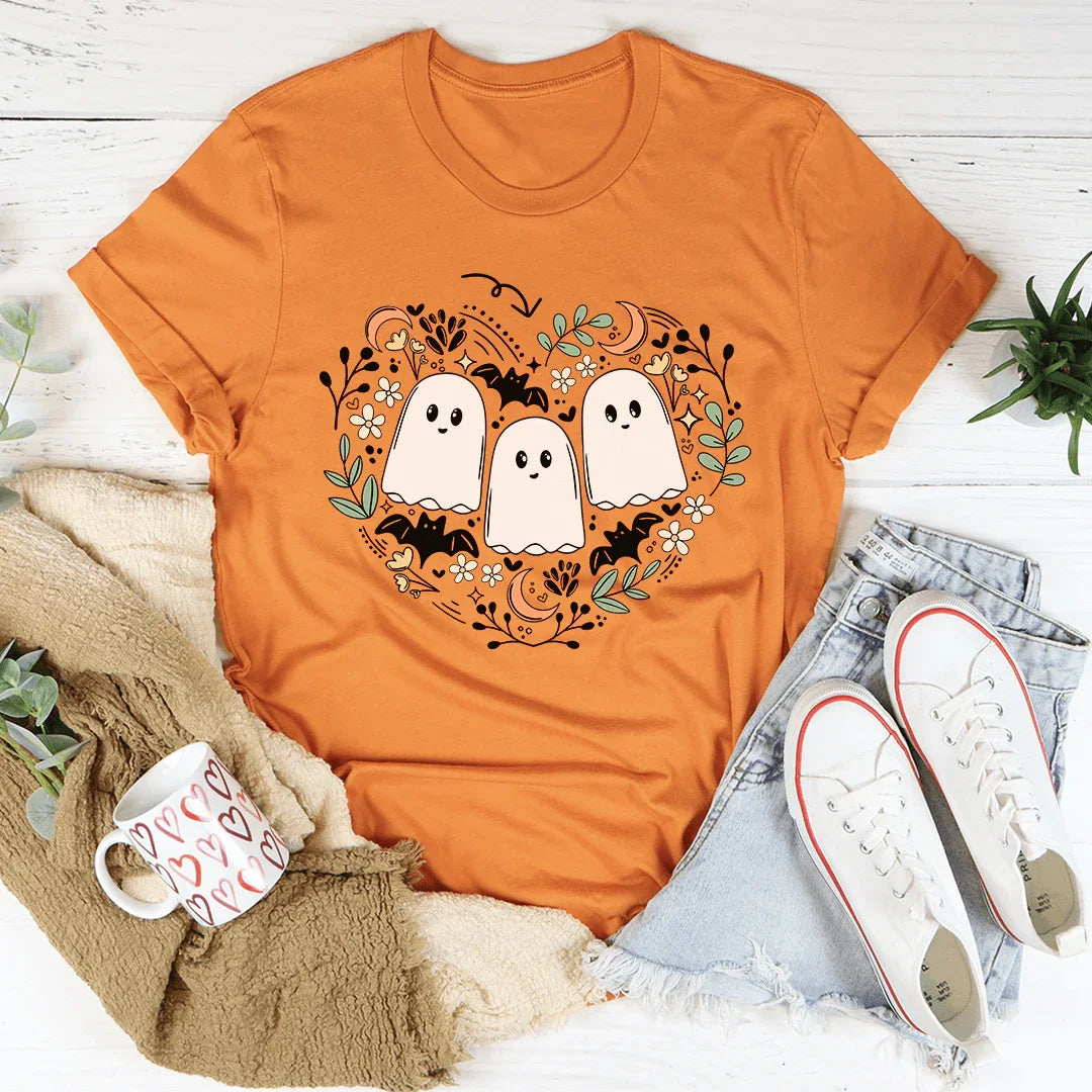Ghost Halloween Bookish Tee Heather Orange / S Peachy Sunday T-Shirt