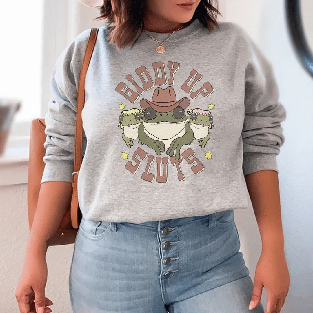 Giddy Up Sweatshirt Sport Grey / S Peachy Sunday T-Shirt