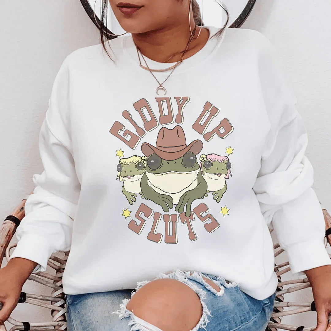 Giddy Up Sweatshirt White / S Peachy Sunday T-Shirt