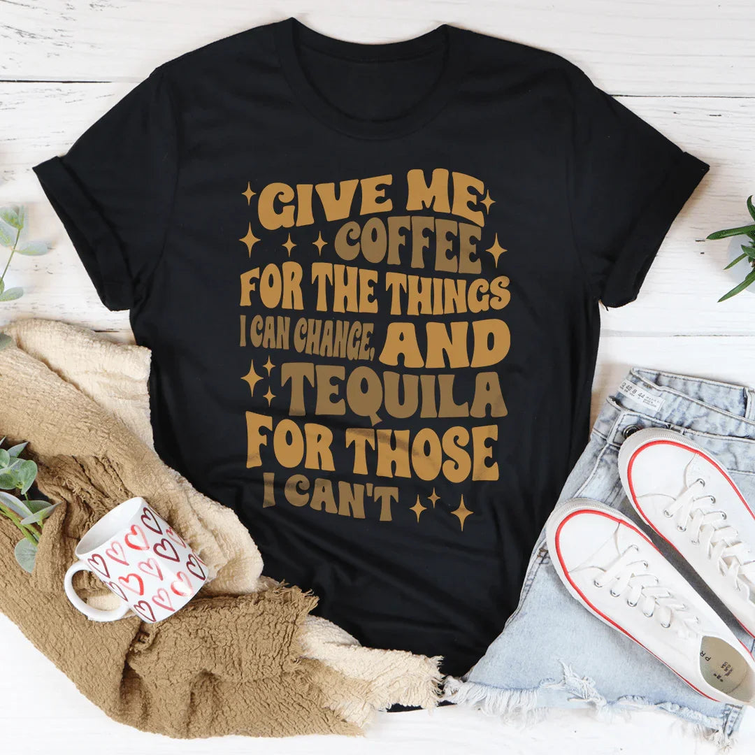 Give Me Coffee For The Things I Can Change Tee Black Heather / S Peachy Sunday T-Shirt
