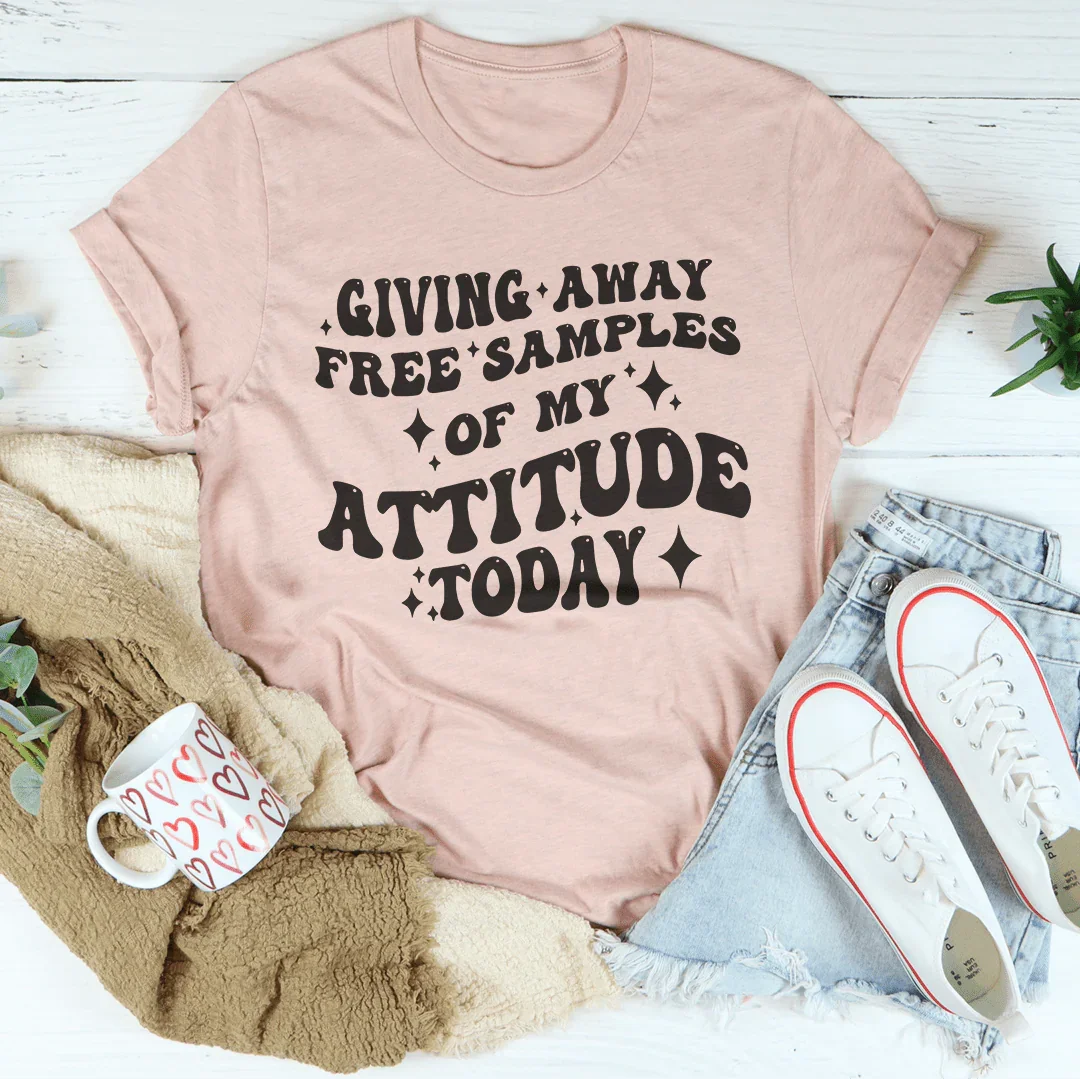 Giving Away Free Samples Of My Attitude Today Tee Heather Prism Peach / S Peachy Sunday T-Shirt