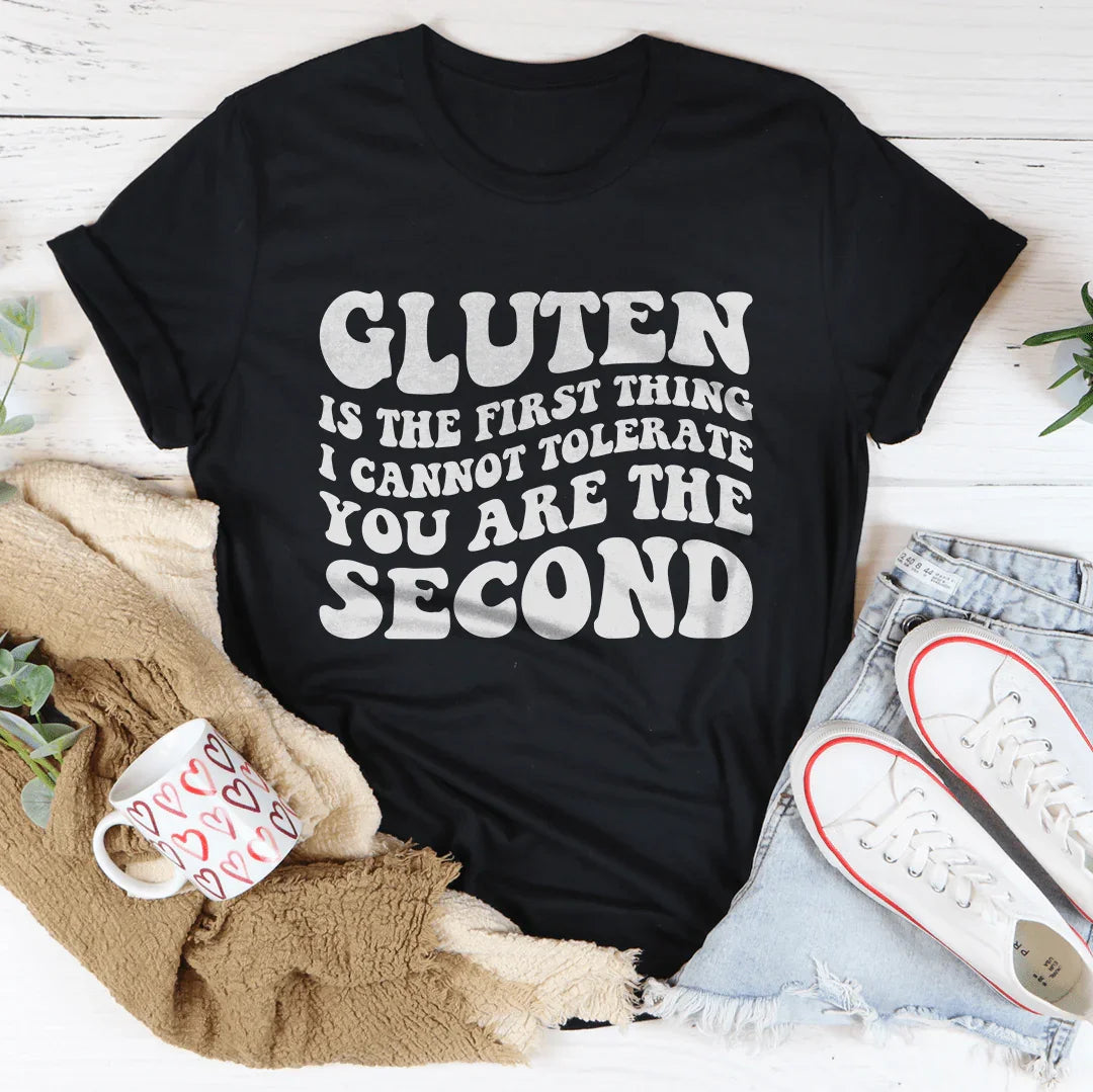 Gluten Is The First Thing I Cannot Tolerate You Are The Second Tee Black Heather / S Peachy Sunday T-Shirt