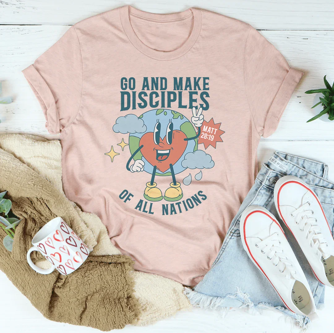 Go And Make Disciples Of All Nations Tee Heather Prism Peach / S Peachy Sunday T-Shirt