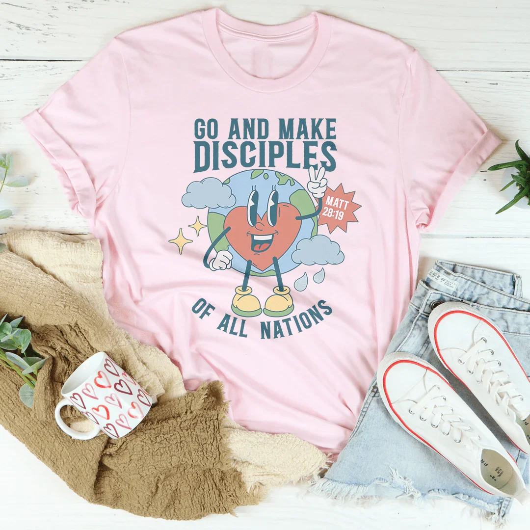 Go And Make Disciples Of All Nations Tee Pink / S Peachy Sunday T-Shirt