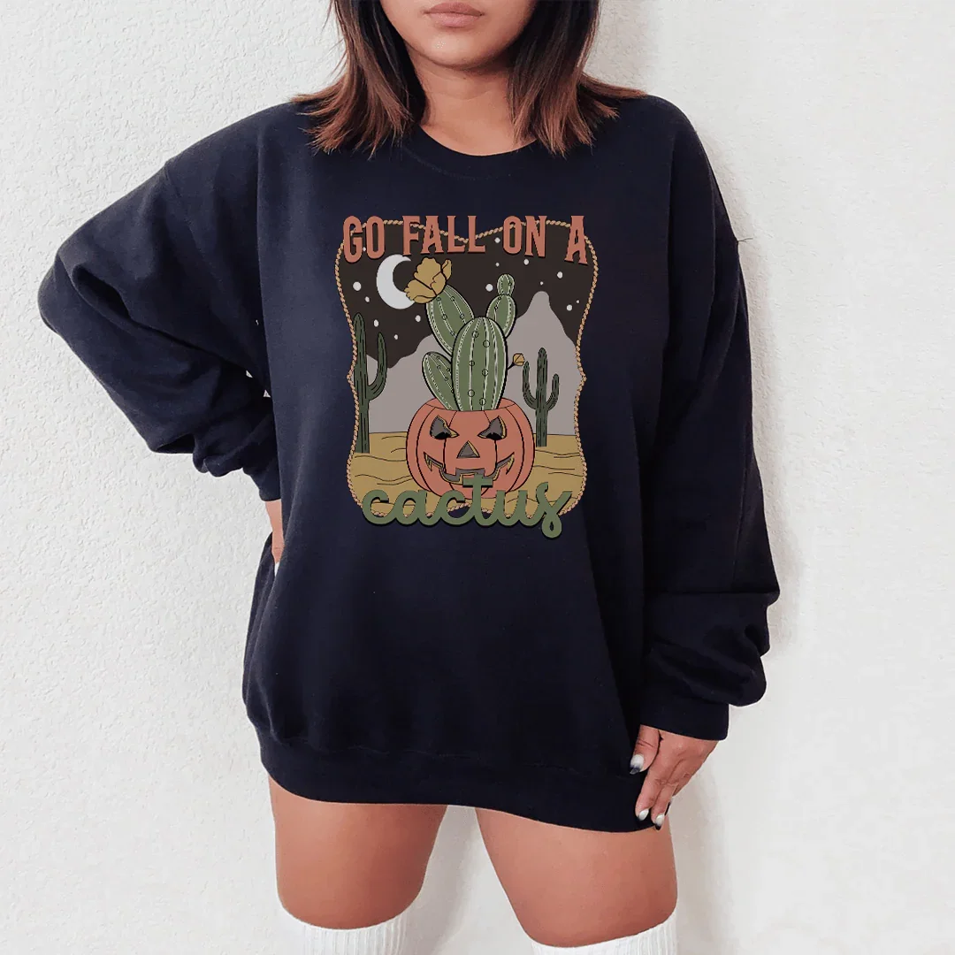 Go Fall On A Cactus Sweatshirt Black / S Peachy Sunday T-Shirt