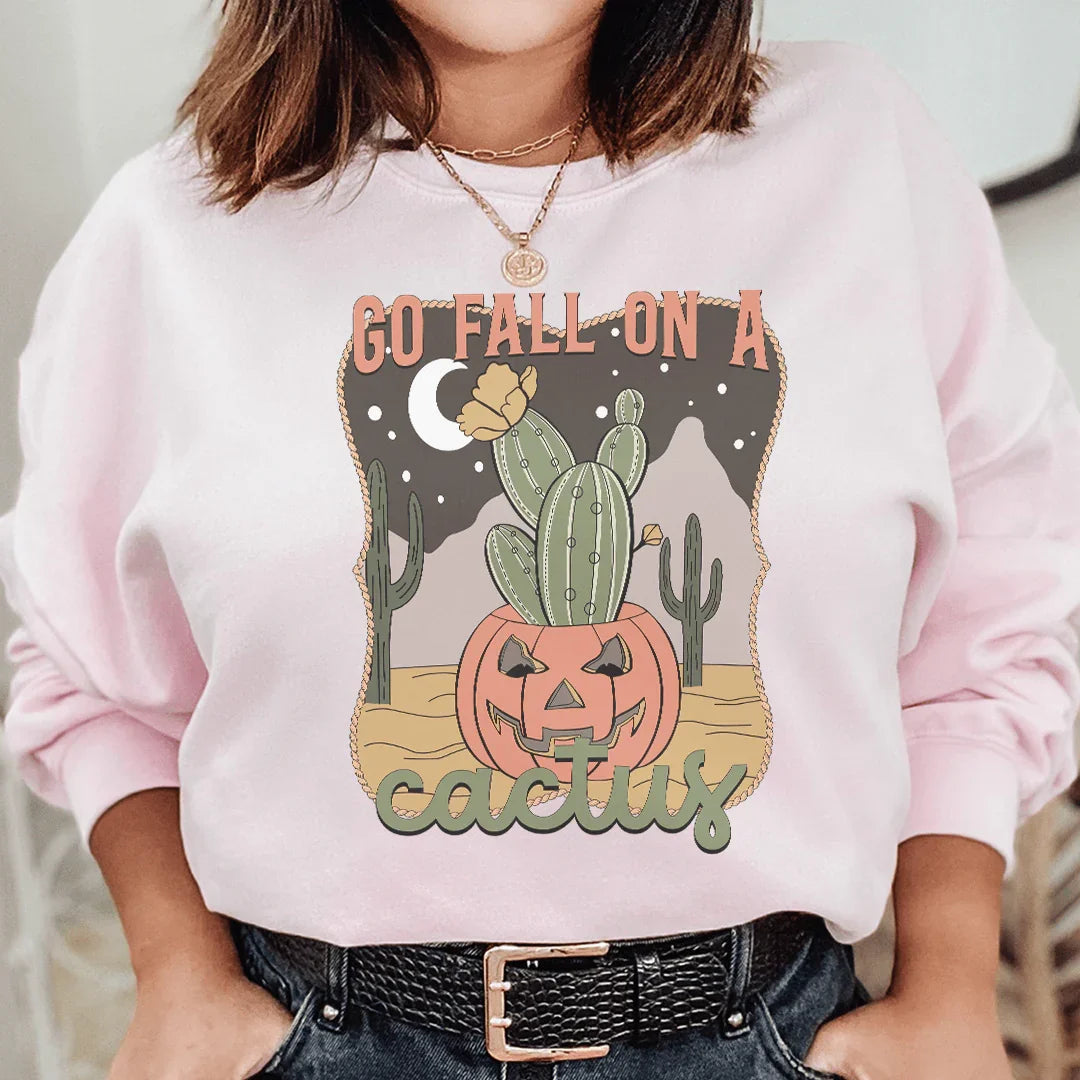 Go Fall On A Cactus Sweatshirt Light Pink / S Peachy Sunday T-Shirt