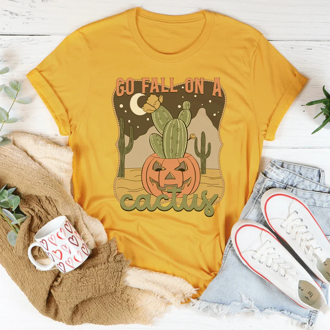 Go Fall On A Cactus Tee Mustard / S Peachy Sunday T-Shirt