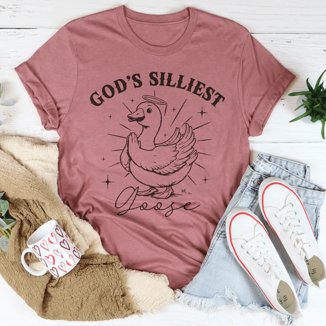 God's Silliest Goose Tee Mauve / S Peachy Sunday T-Shirt
