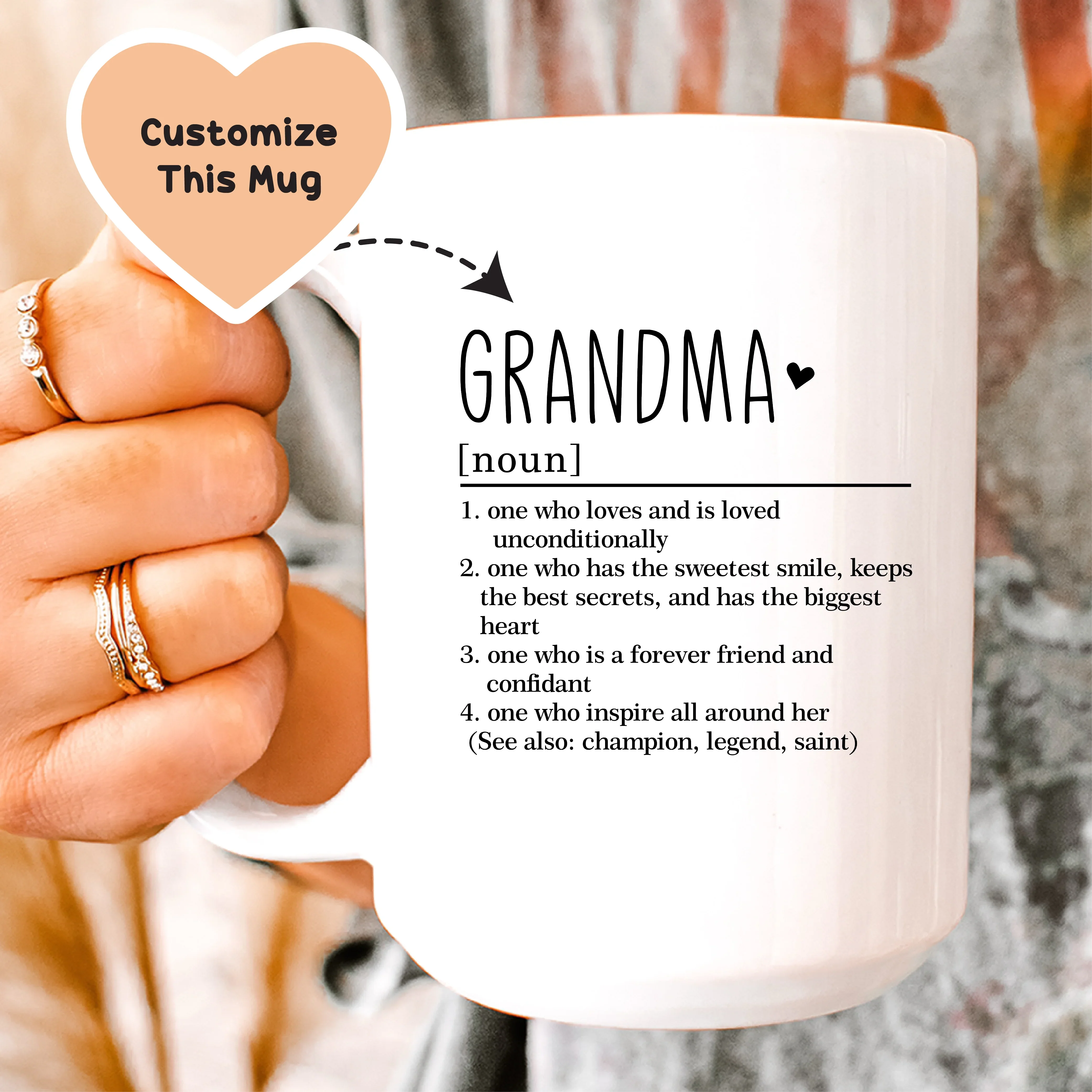Grandma Custom Mug White / 15 oz printful T-Shirt
