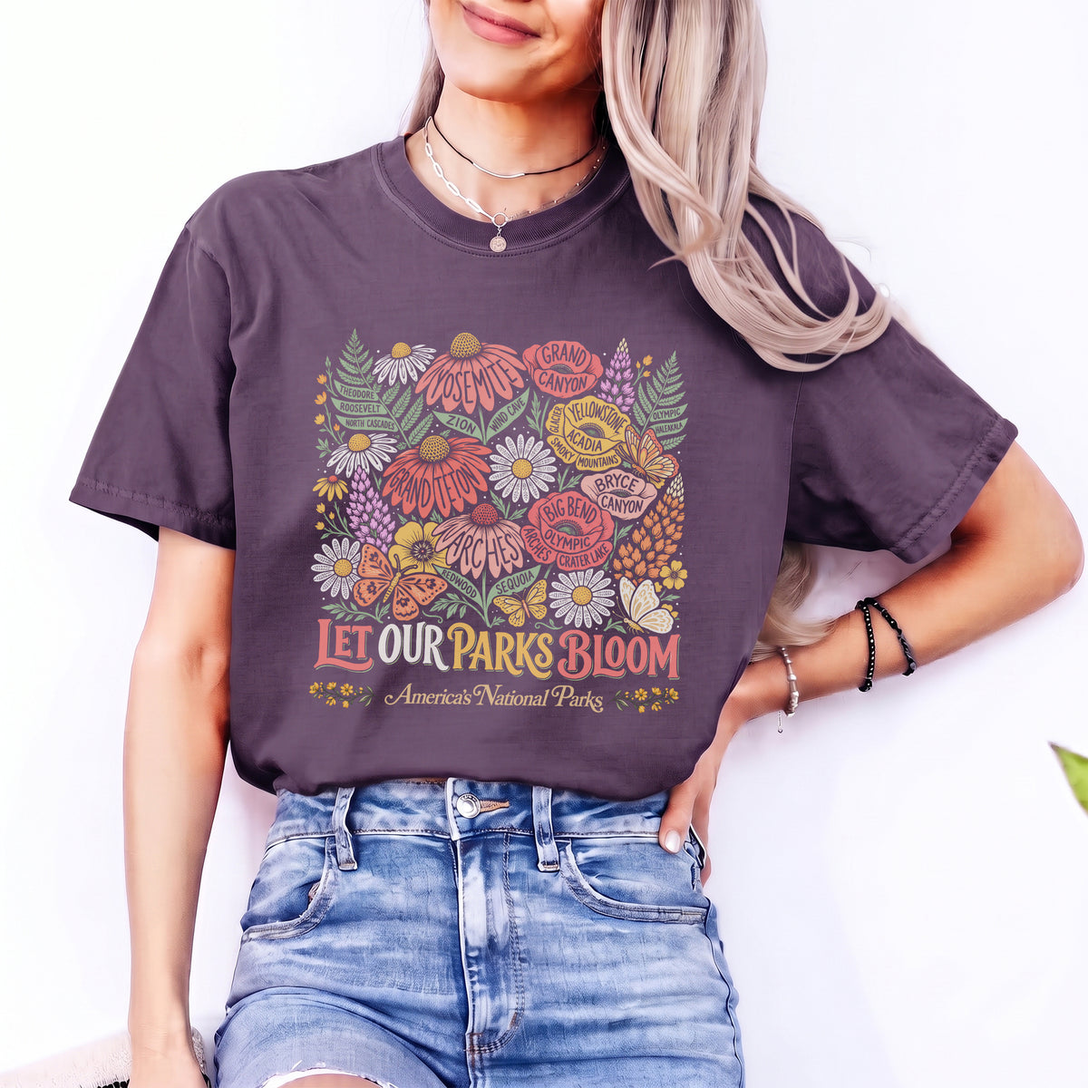 Oberteil mit Blumenmotiv zu Nationalparks – „Let Our Parks Bloom“