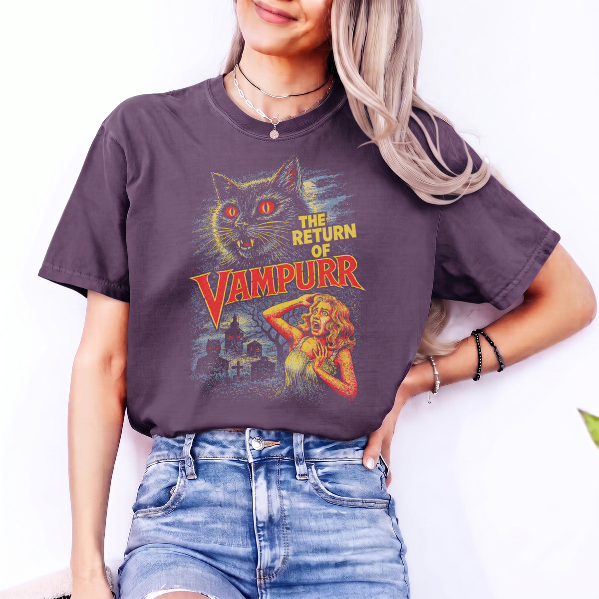 The Return Of Vampurr Halloween Cat Tee