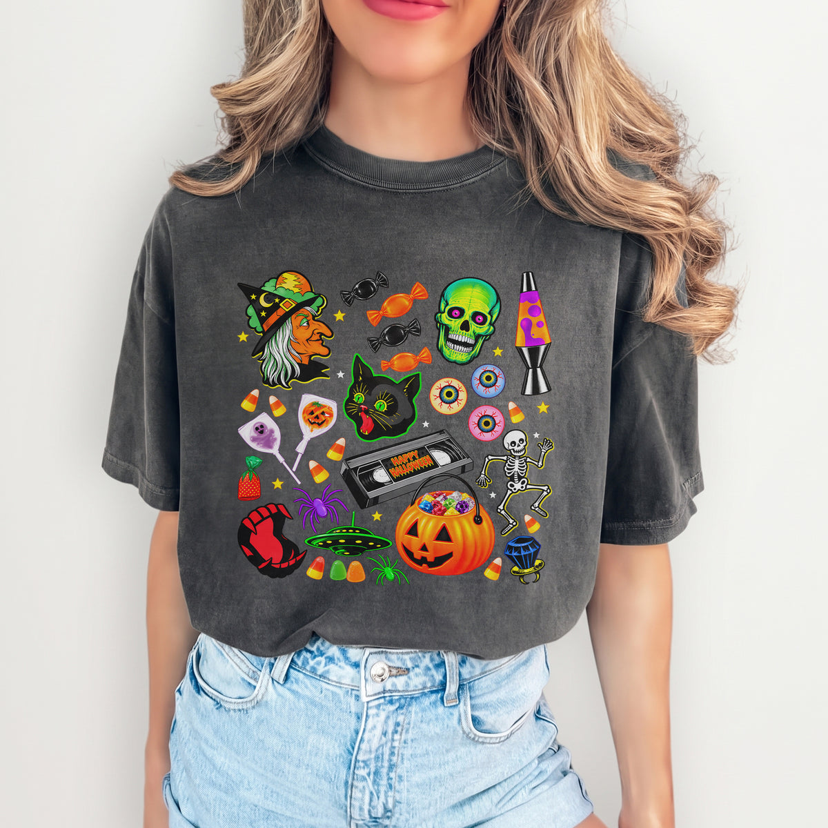 Camiseta gráfica nostálgica de Halloween de los años 90
