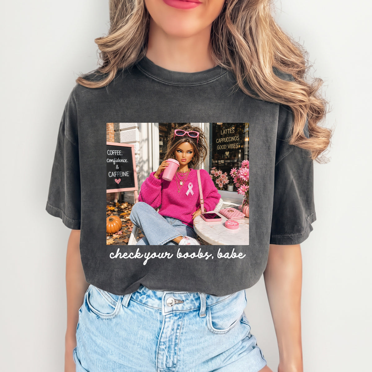 Camiseta «Check Your Boobs Babe» de concienciación sobre el cáncer de mama