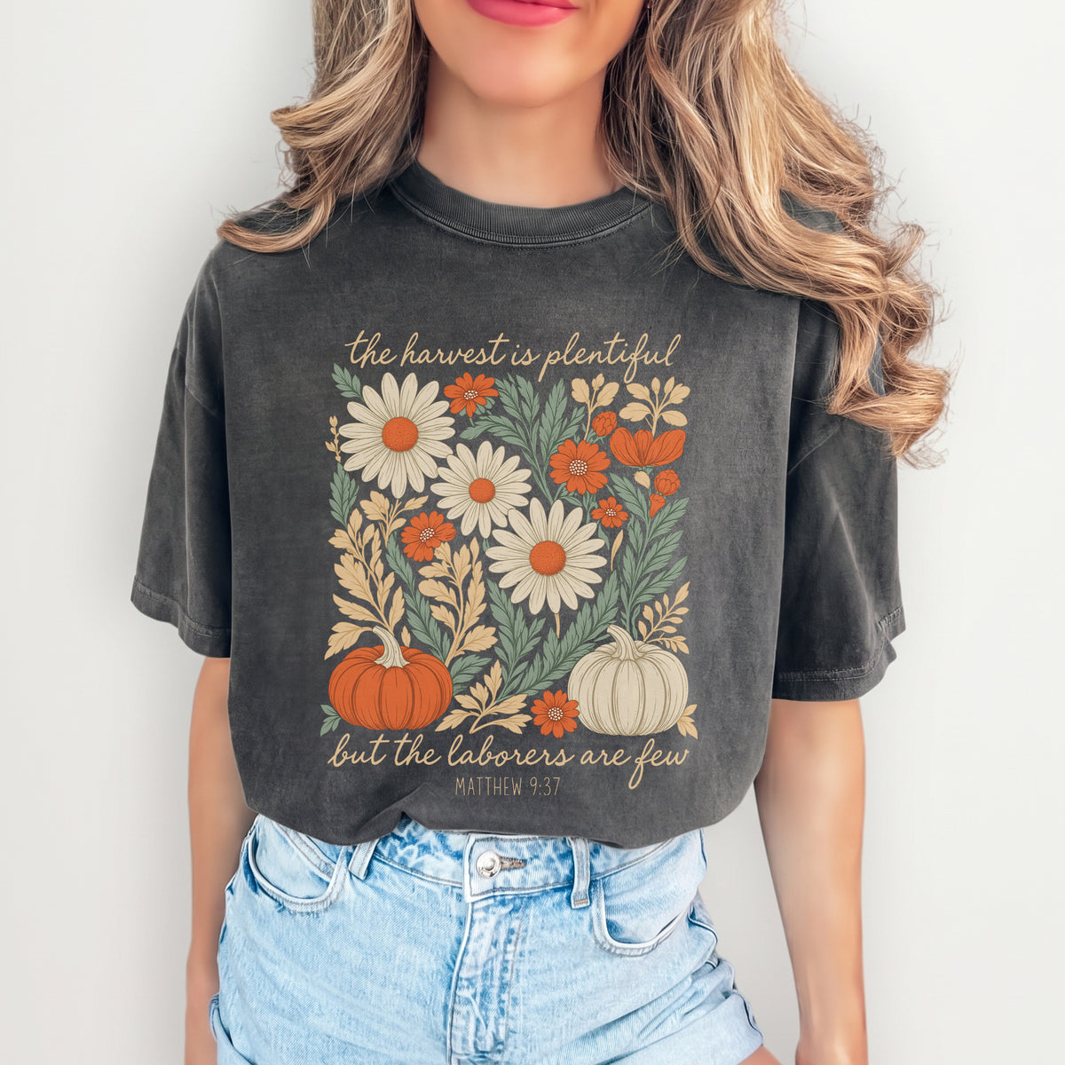 The Harvest Is Plentiful Christian Harvest Graphic Tee