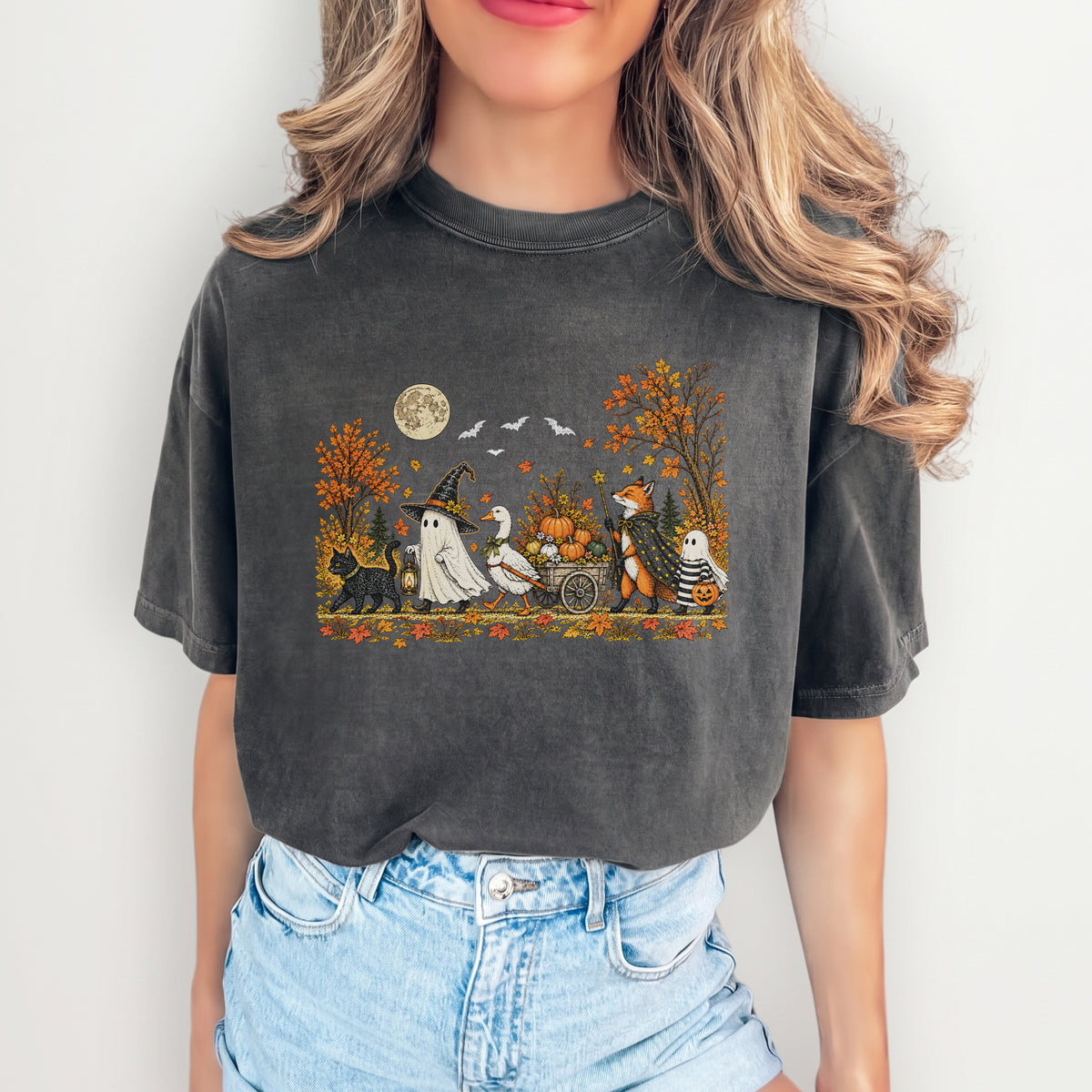 Vintage-Halloween-T-Shirt „Süßes oder Saures“