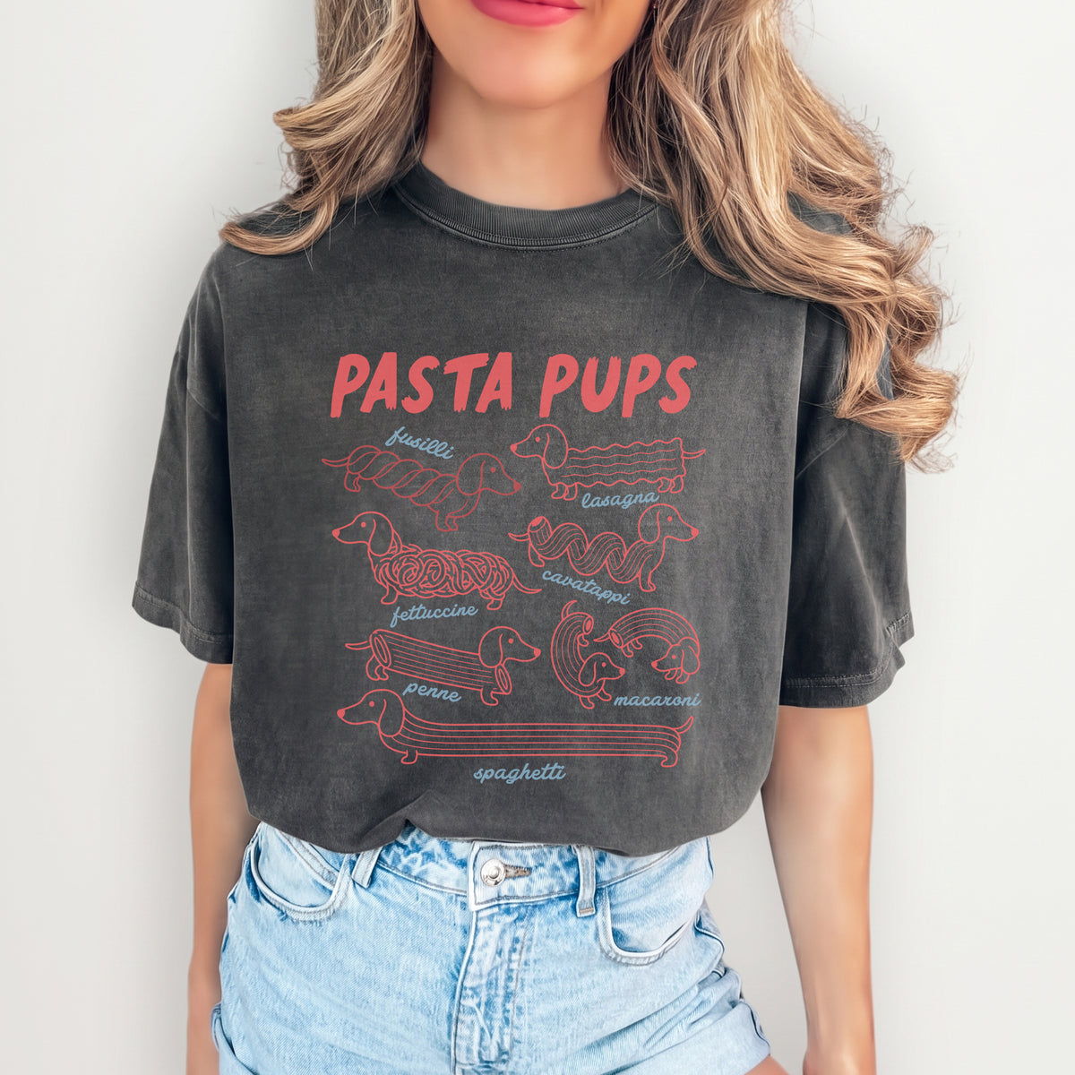Niedliches T-Shirt für Hundefans und Feinschmecker – „Pasta Pups“