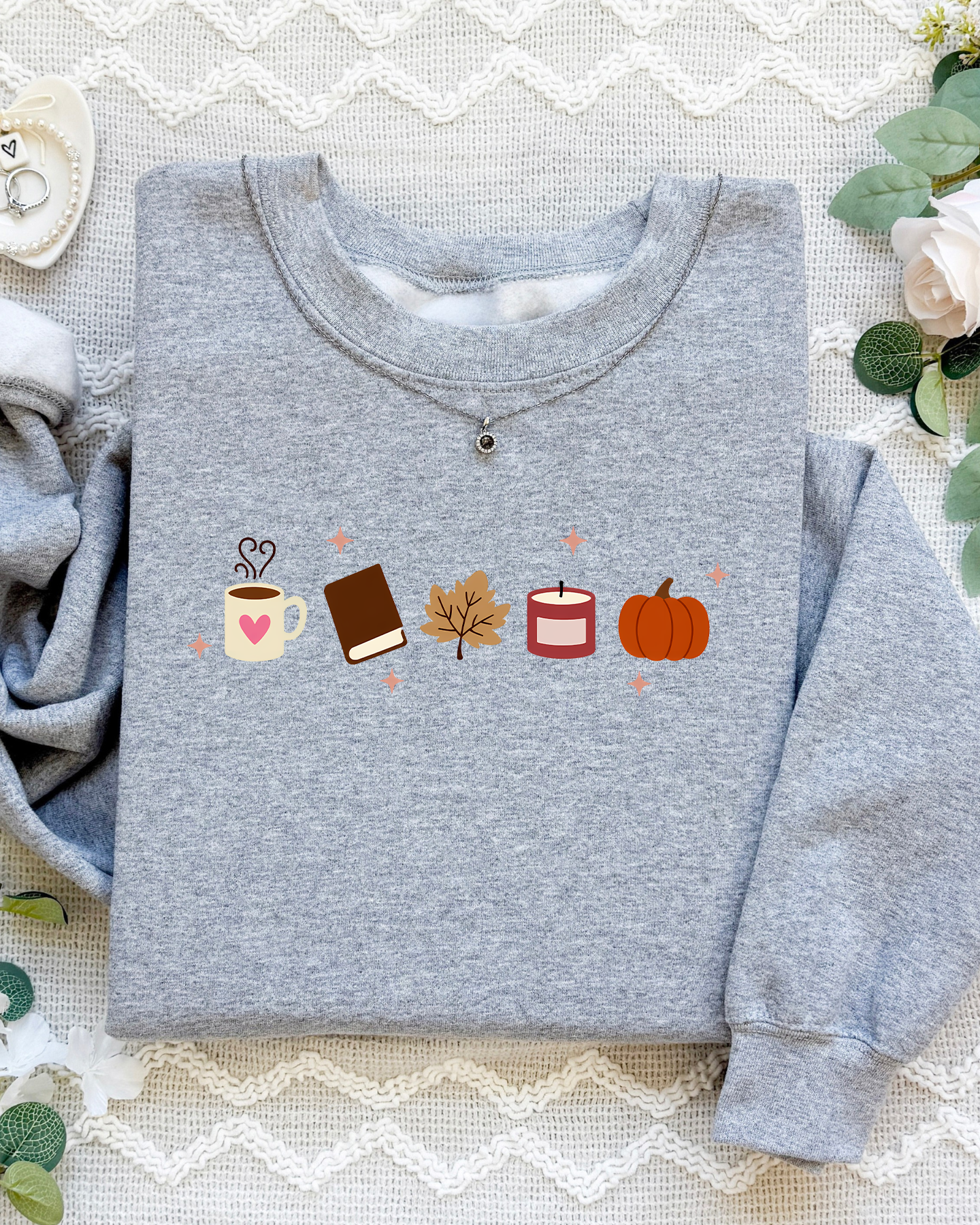Book Lover Fall Embroidered Sweatshirt