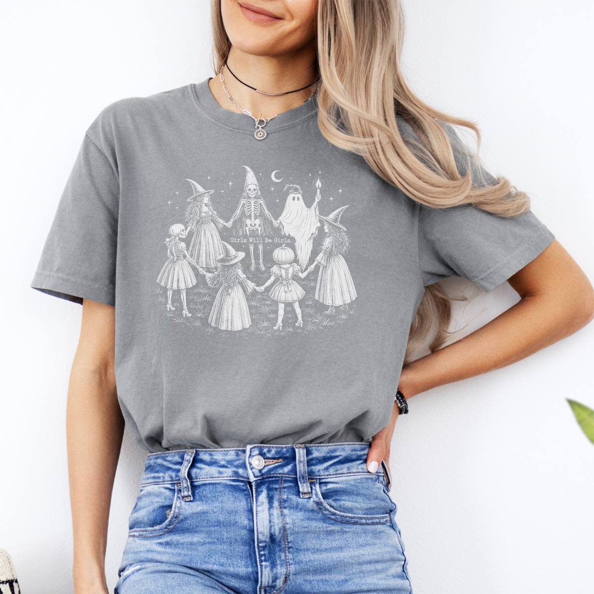 \"Girls Will Be Girls\" – Vintage Witch Coven Graphic Shirt