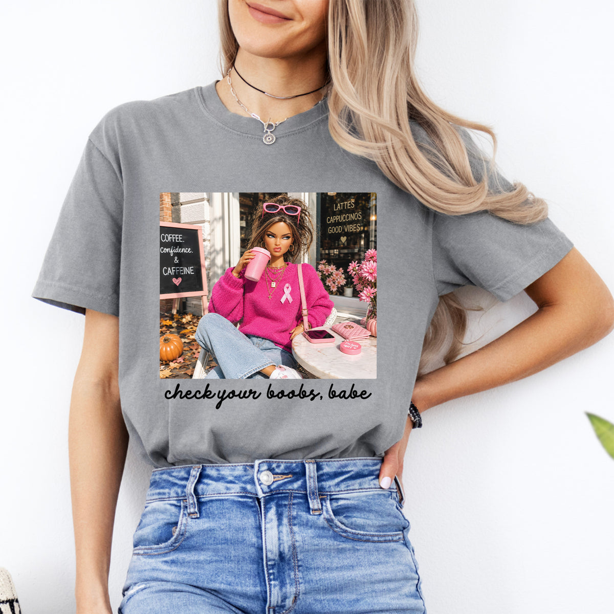 Camiseta «Check Your Boobs Babe» de concienciación sobre el cáncer de mama