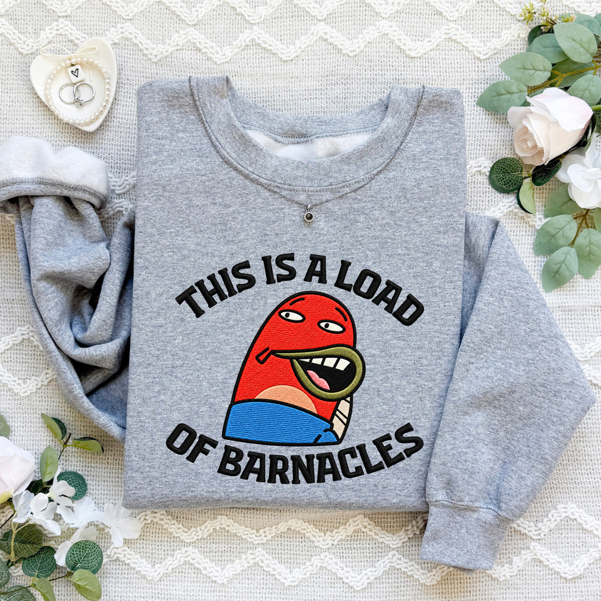 Besticktes Sweatshirt „Das ist eine Menge Seepocken“