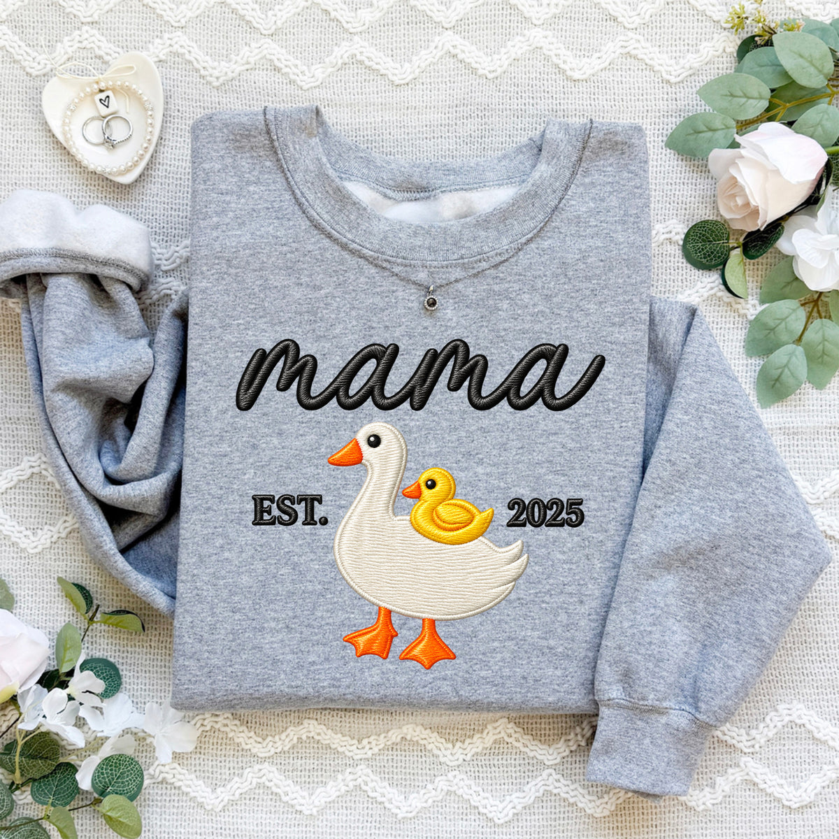 \"Mama Goose\" – Sudadera polar bordada personalizada para mamás primerizas