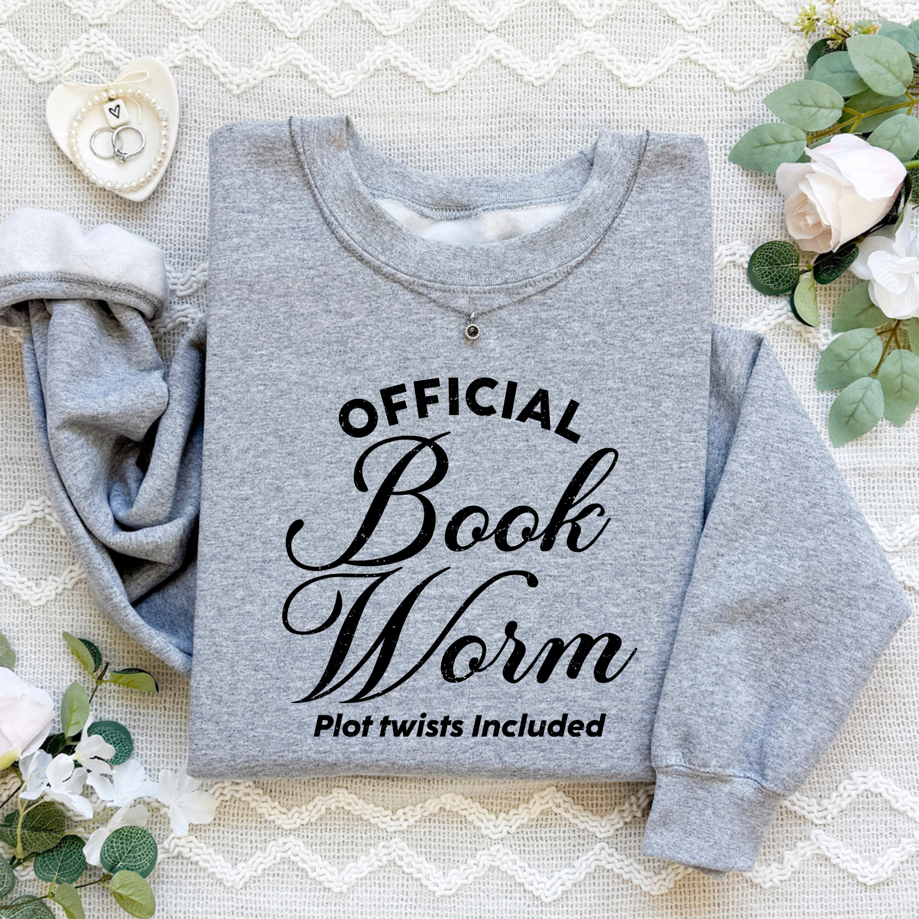 Official Book Worm Plot Twists Included Sweatshirt