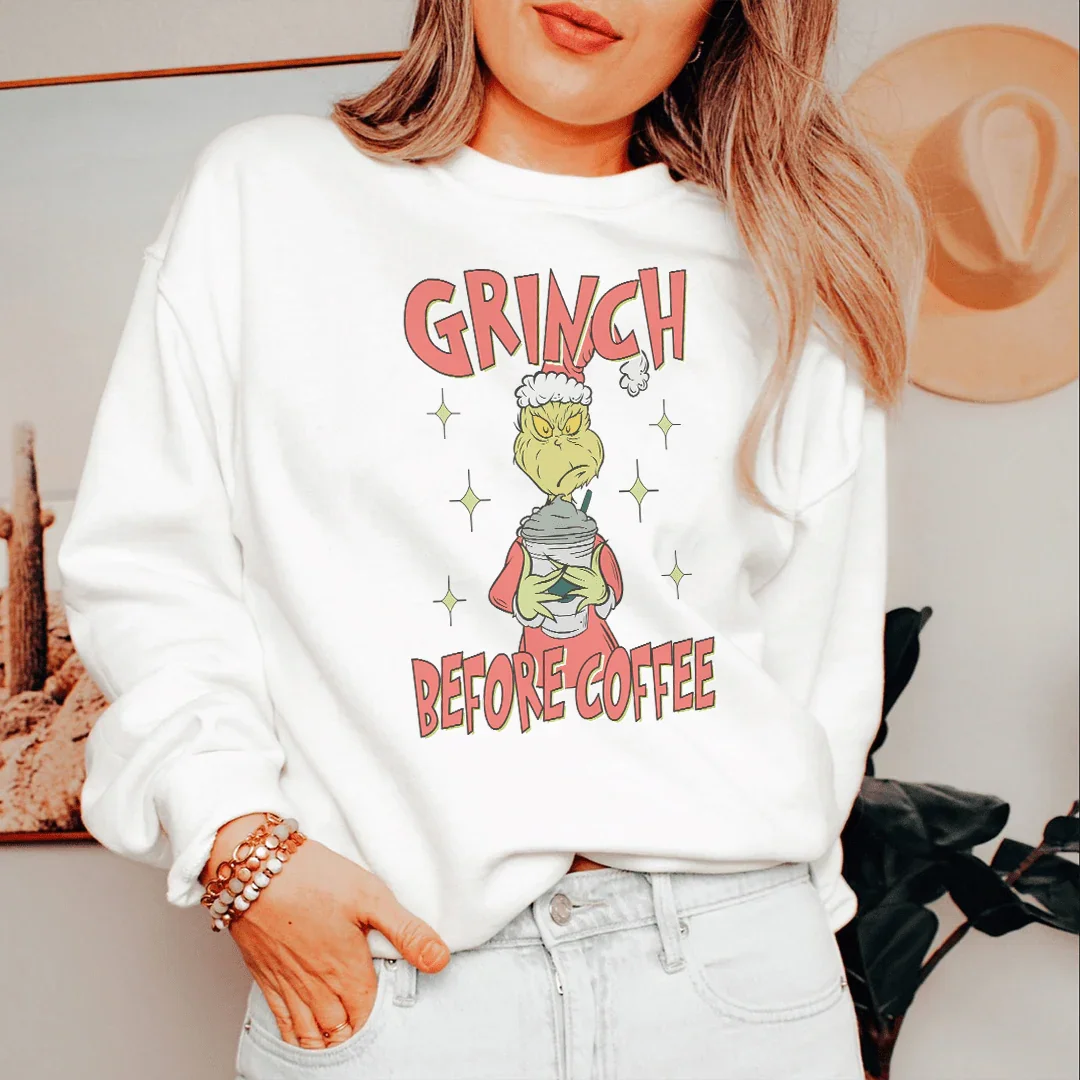 Grinch Before Coffee Sweatshirt Printify Sweatshirt T-Shirt