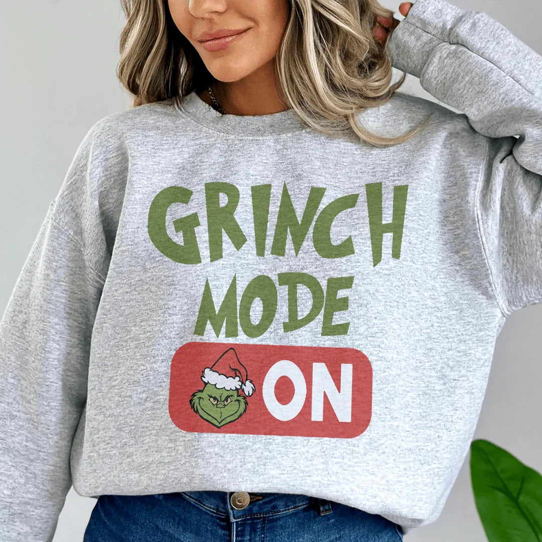Grinch Mode On Sweatshirt S / Sport Grey Printify Sweatshirt T-Shirt