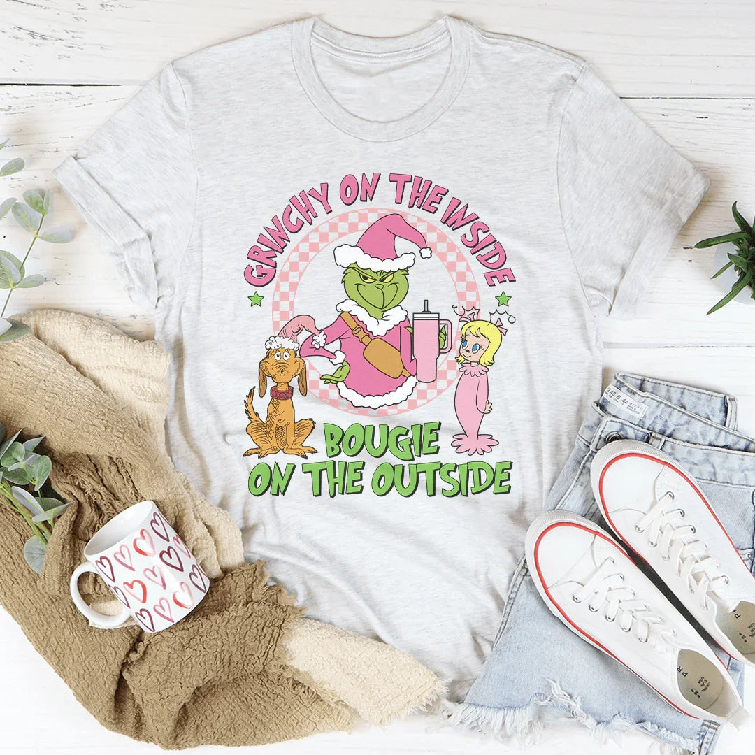 Grinchy On The Inside Bougie On The Outside Tee Ash / S Printify T-Shirt T-Shirt