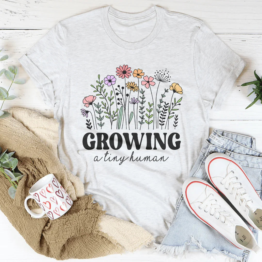 Growing A Tiny Human Tee Ash / S Peachy Sunday T-Shirt
