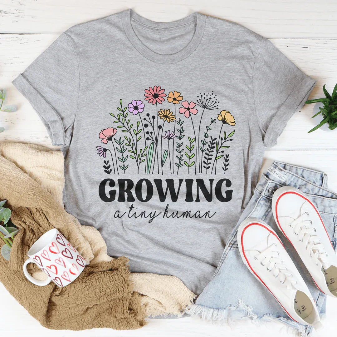 Growing A Tiny Human Tee Athletic Heather / S Peachy Sunday T-Shirt