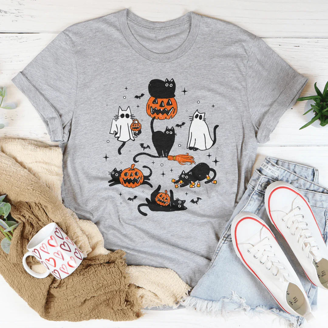 Halloween Cats Tee Athletic Heather / S Peachy Sunday T-Shirt