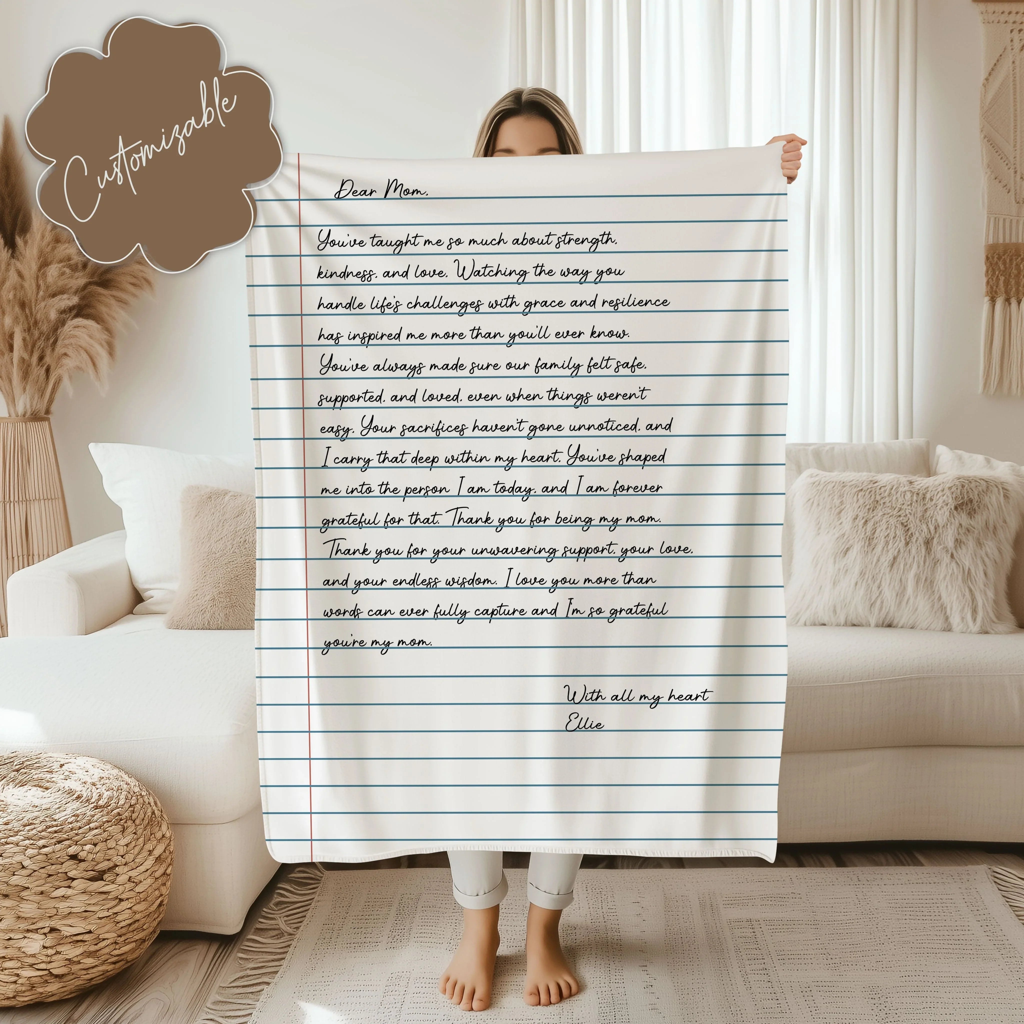 Handwriting Letter Personalized Custom Blanket 50" × 60" Printify All Over Prints T-Shirt