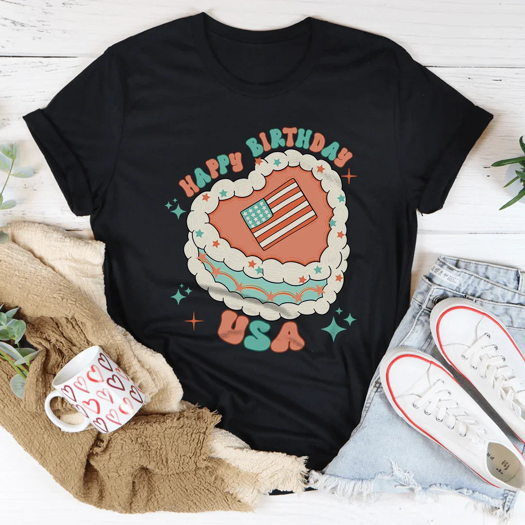 Happy Birthday America Tee Black Heather / S Peachy Sunday T-Shirt