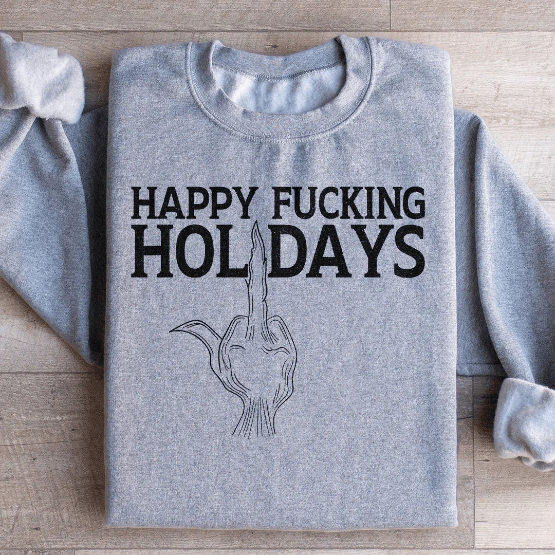 Happy Holidays Sweatshirt Sport Grey / S Peachy Sunday T-Shirt