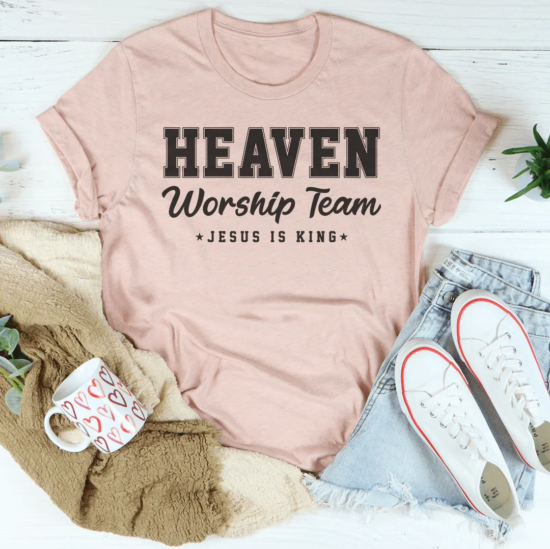 Heaven Worship Team Jesus Is King Tee Heather Prism Peach / S Peachy Sunday T-Shirt