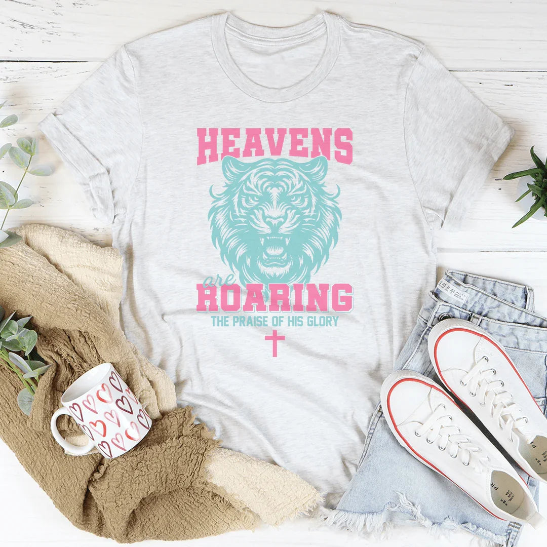 Heavens Are Roaring The Praise Of His Glory Tee Ash / S Peachy Sunday T-Shirt